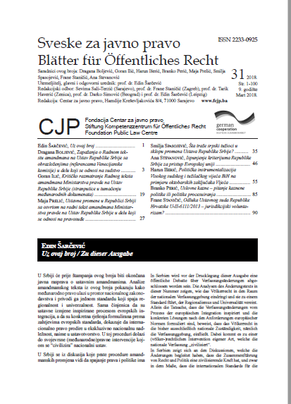 Critical consideration of the Working text of the Constitutional amendemnts presented by the Ministry of Justice; (disordered interpretation of international documents) Cover Image