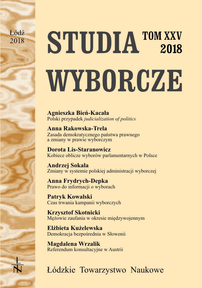 Polski przypadek judicialization of politics. Wpływ na prawo wyborcze