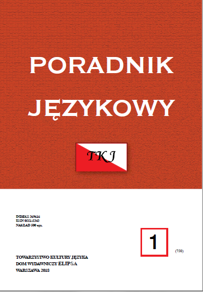 ETYMOLOGY IN KRYSTYNA DŁUGOSZ-KURCZABOWA’S SCIENTIFIC AND POPULARISATION ACHIEVEMENTS Cover Image