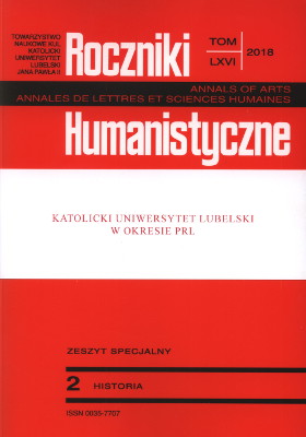 An Outline of the Uniqueness of the Catholic University of Lublin on the Background of the Polish Academic World after 1944 Cover Image