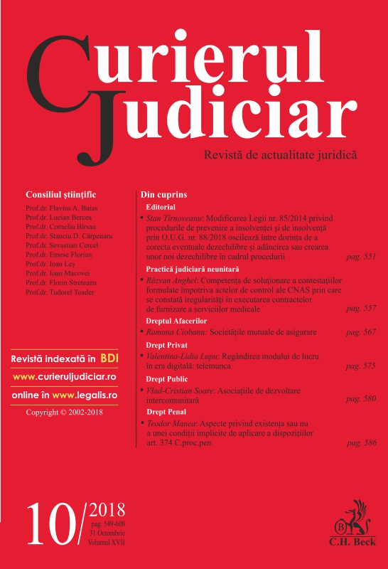 Modificarea Legii nr. 85/2014 privind procedurile de prevenire a insolvenței și de insolvență prin O.U.G. nr. 88/2018 oscilează între dorința de a corecta eventuale dezechilibre și adâncirea sau crearea unor noi dezechilibre în cadrul procedurii