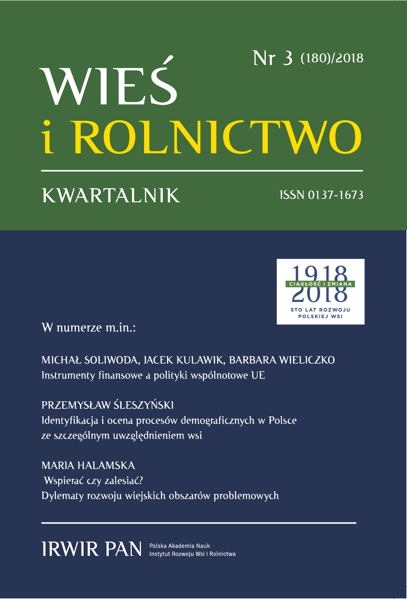 Identification and Evaluation of Demographic Processes
in Poland with Special Regard to the Rural Areas Cover Image