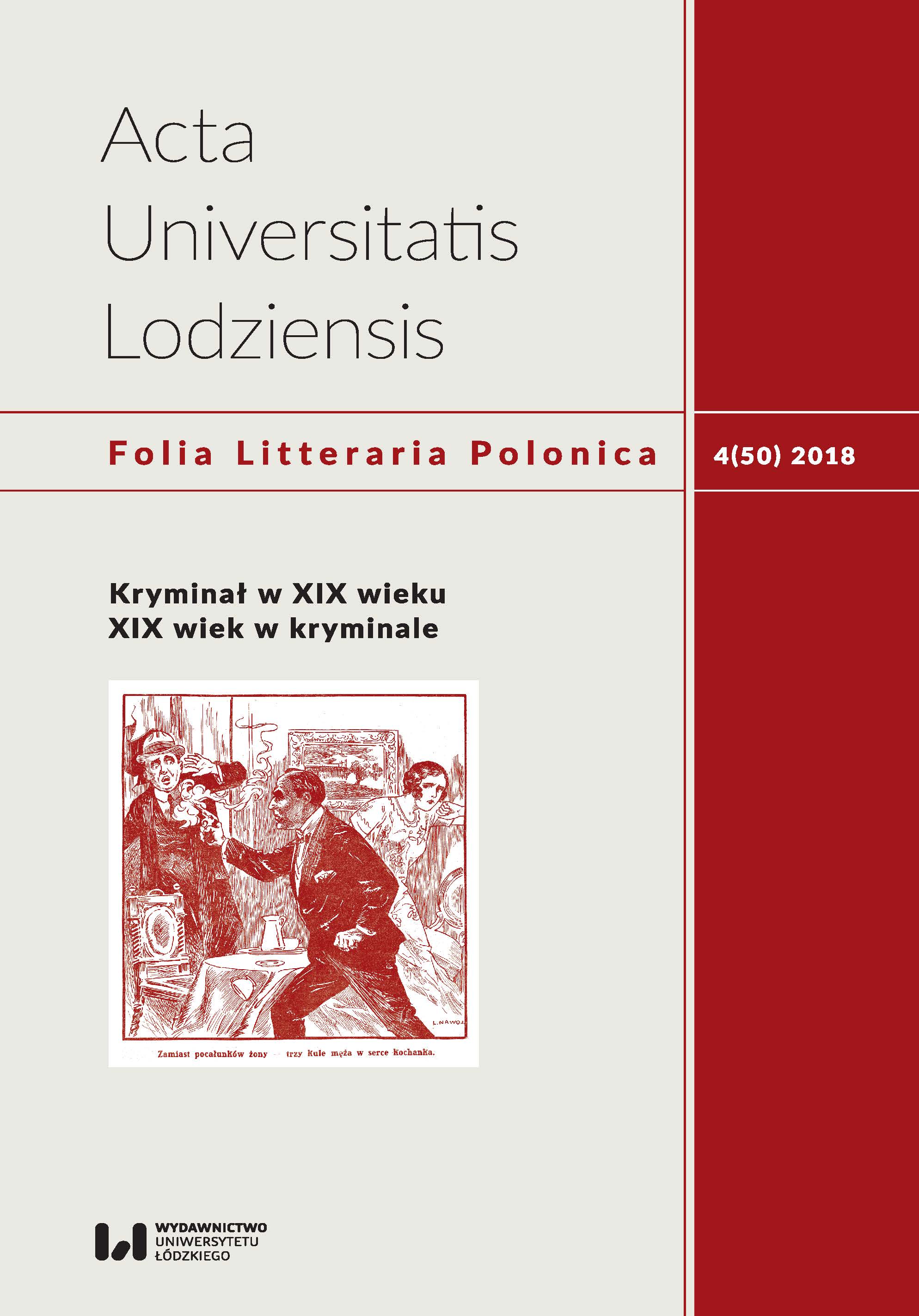 Crime and Romanticism. The case of Lukasz Orbitowski and Jarosław Urbaniuk’s Tancerz (Dancer) Cover Image