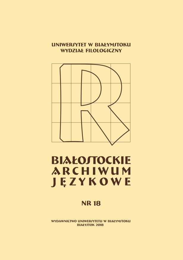 A structuralsemantic analysis of the names of rehabilitation/physiotherapy rooms in Białystok. Part 1: introduction Cover Image