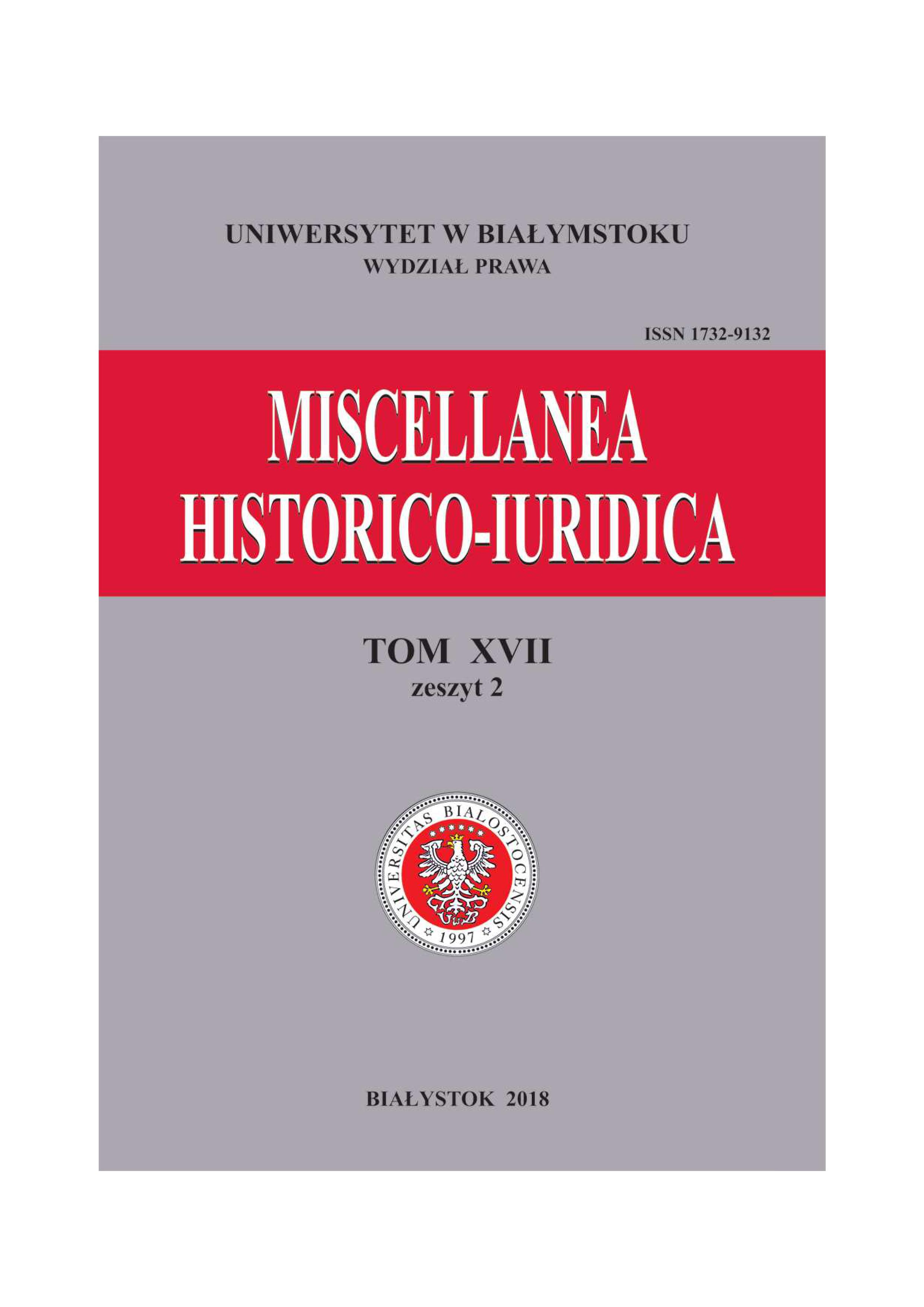 Some remarks upon Roman law in Krzemieniec Middle and High School Cover Image