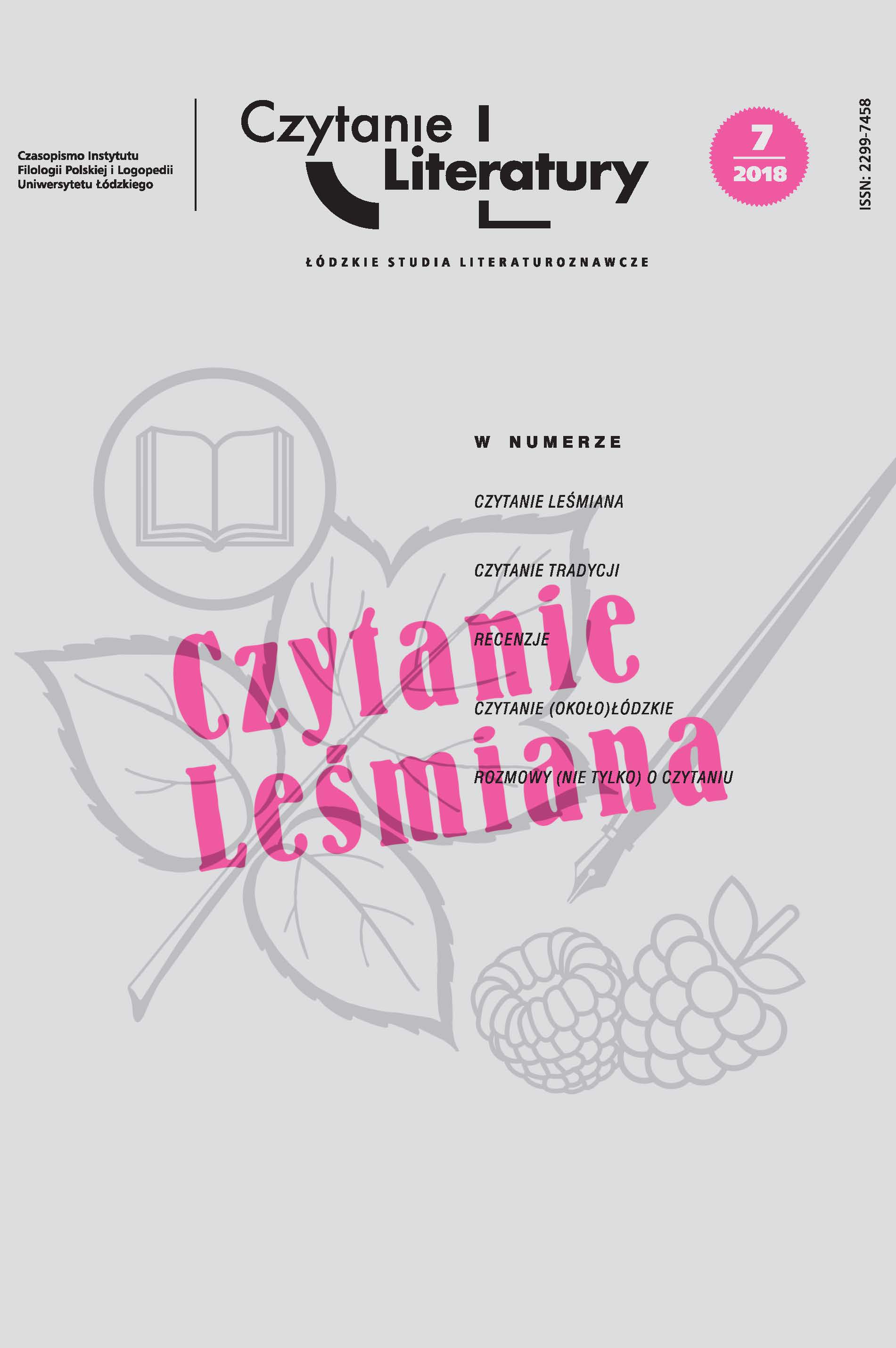 Categories of representation and carnality in the poem „Z dłońmi tak splecionymi…” (With your hands clasped…) by Bolesław Leśmian Cover Image