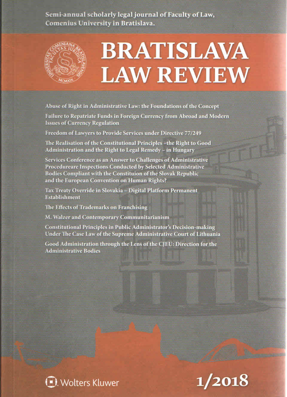 ARE INSPECTIONS CONDUCTED BY SELECTED ADMINISTRATIVE BODIES COMPLIANT WITH THE CONSTITUION OF THE SLOVAK REPUBLIC AND THE EUROPEAN CONVENTION ON HUMAN RIGHTS? Cover Image