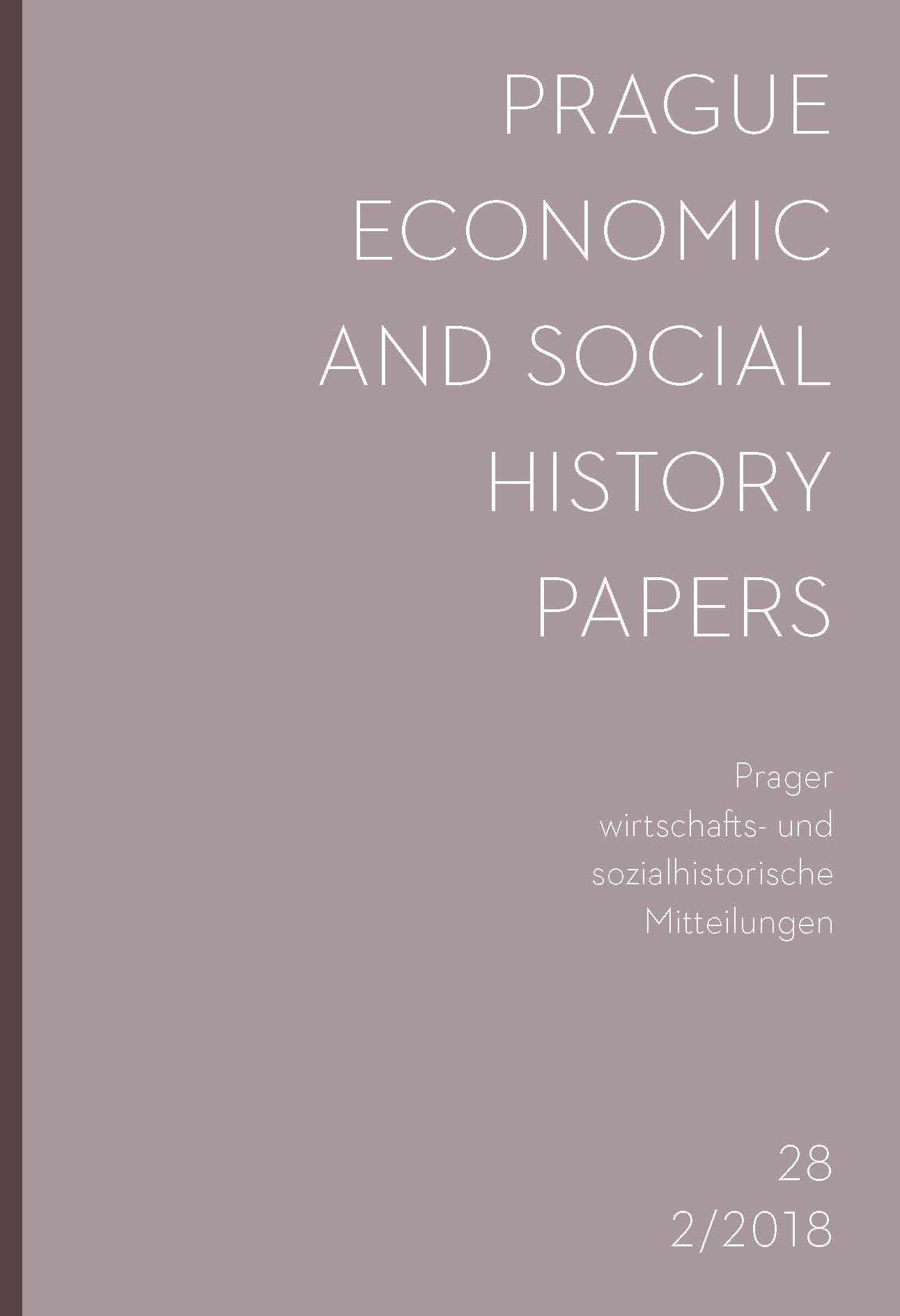 Institute of Economic and Social History, Faculty of Arts, Charles University (1993–2018) Cover Image