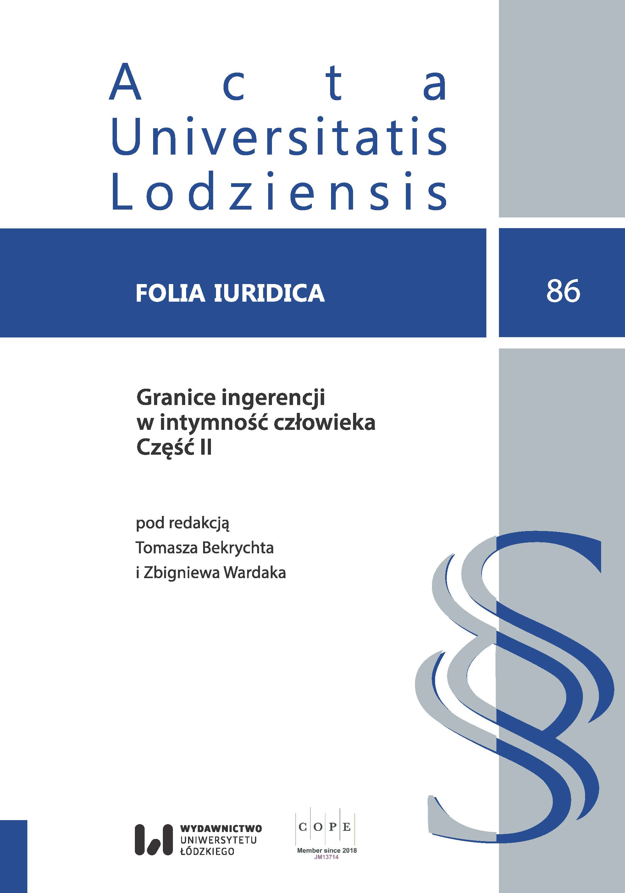 The problem of resocialisation of criminals comitting sexual crimes in the light ofKazimierz Dąbrowski’s theory of positive disintegration Cover Image