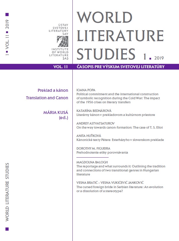 The literary canon and translation in cultural space Cover Image