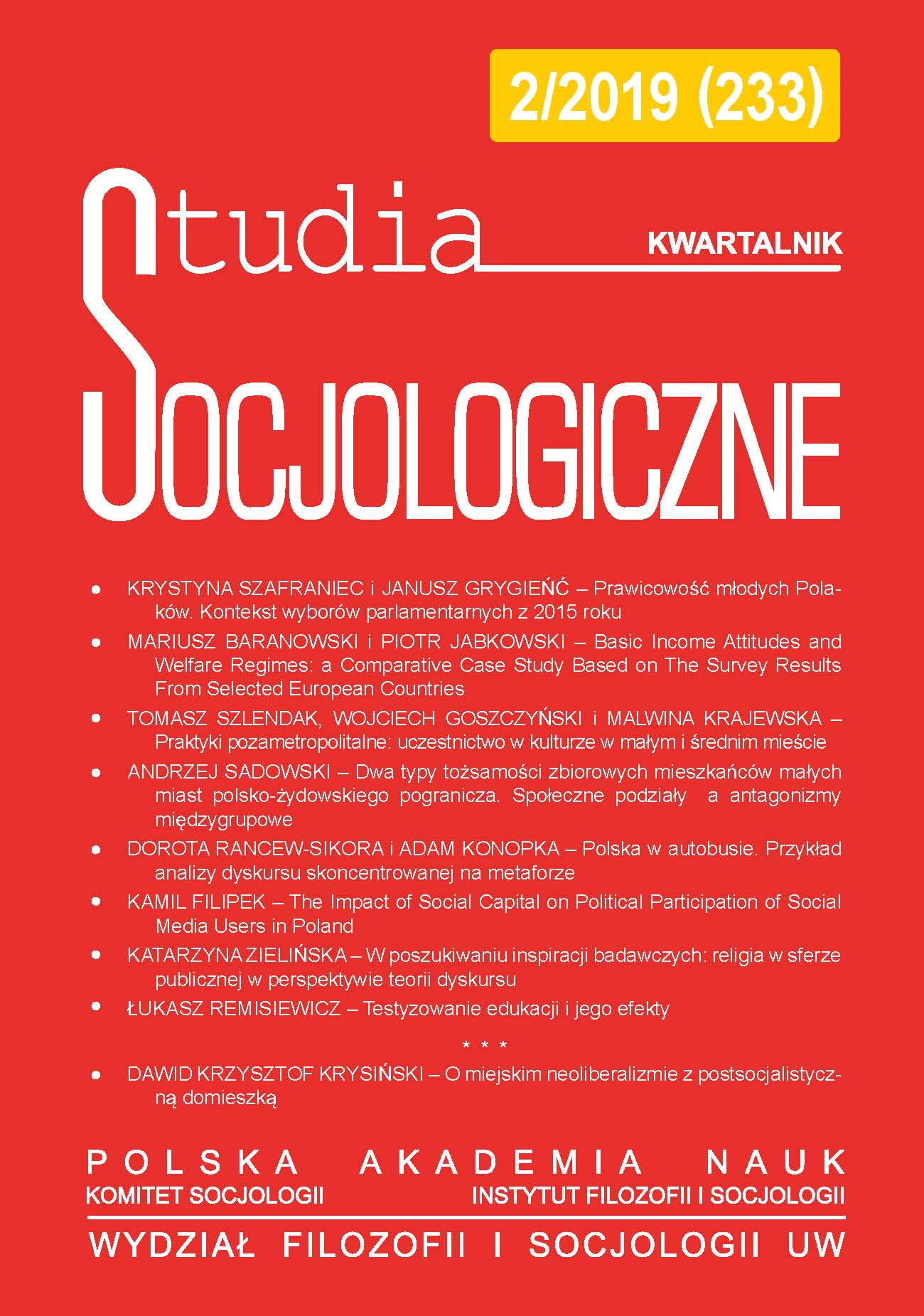 Polish Society on the Bus. The Case of Metaphor-Led Discourse Analysis Cover Image