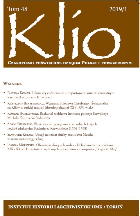 State of research and the condition of the Polish military
historiography concerning the history of Polish military units
and the Polish Army from the years 1914–1939 Cover Image