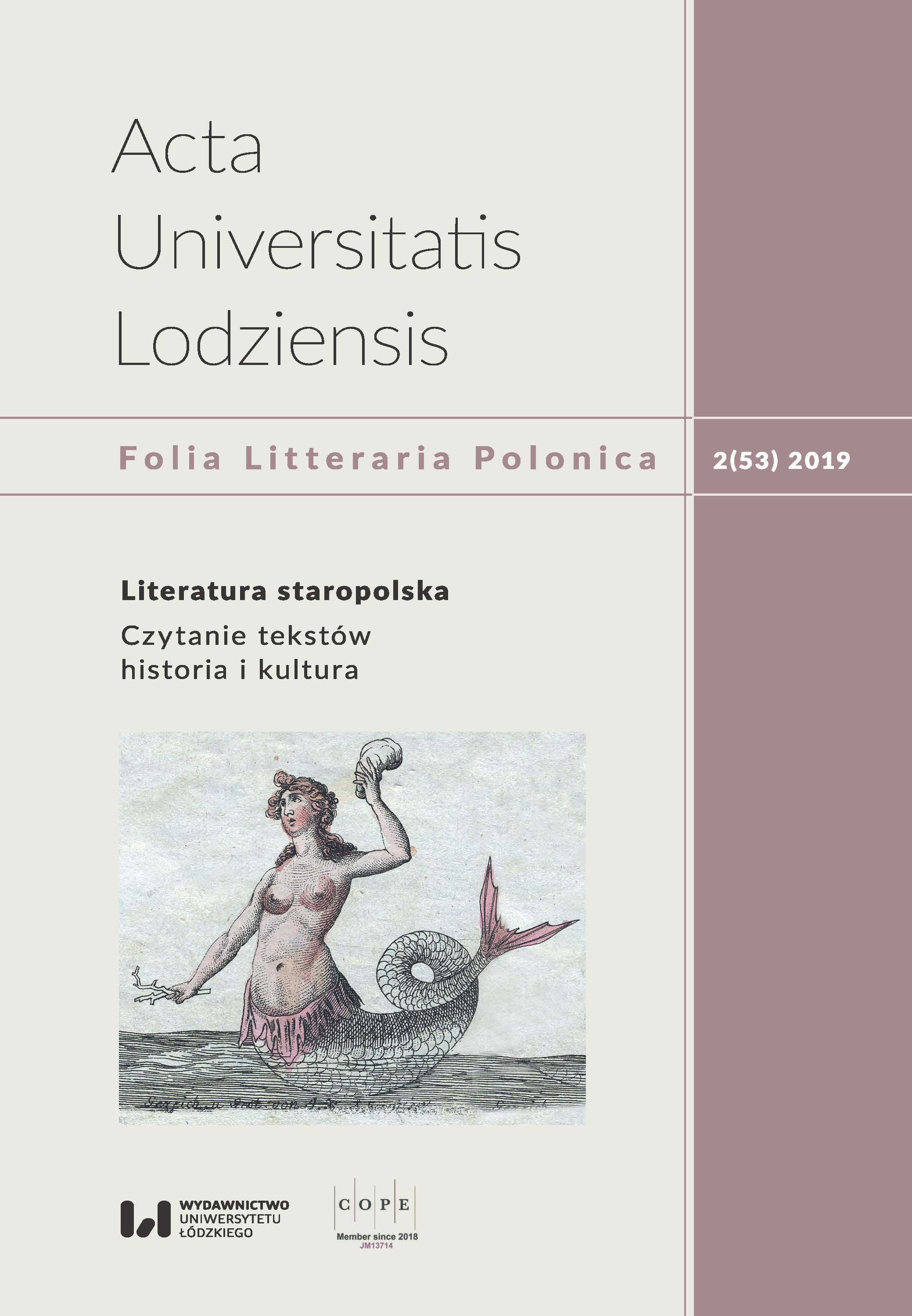 From readings to readings. 200 years of evolutions in methodological research in Old Polish Literature Cover Image