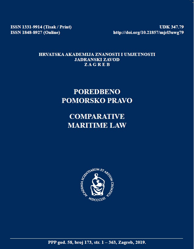The Recovery and Removal of Wrecks and Sunken Objects Pursuant to the Draft Amendments to the Croatian Maritime Code of 2018 Cover Image