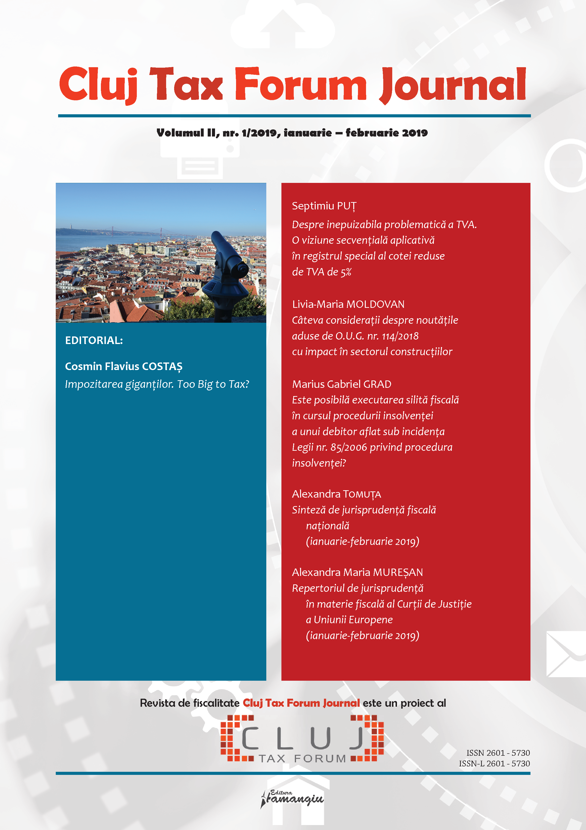 A Few Considerations on the New Rules Introduced by O.U.G. no. 114/2018 That Impact on the Constructions’ Sector Cover Image