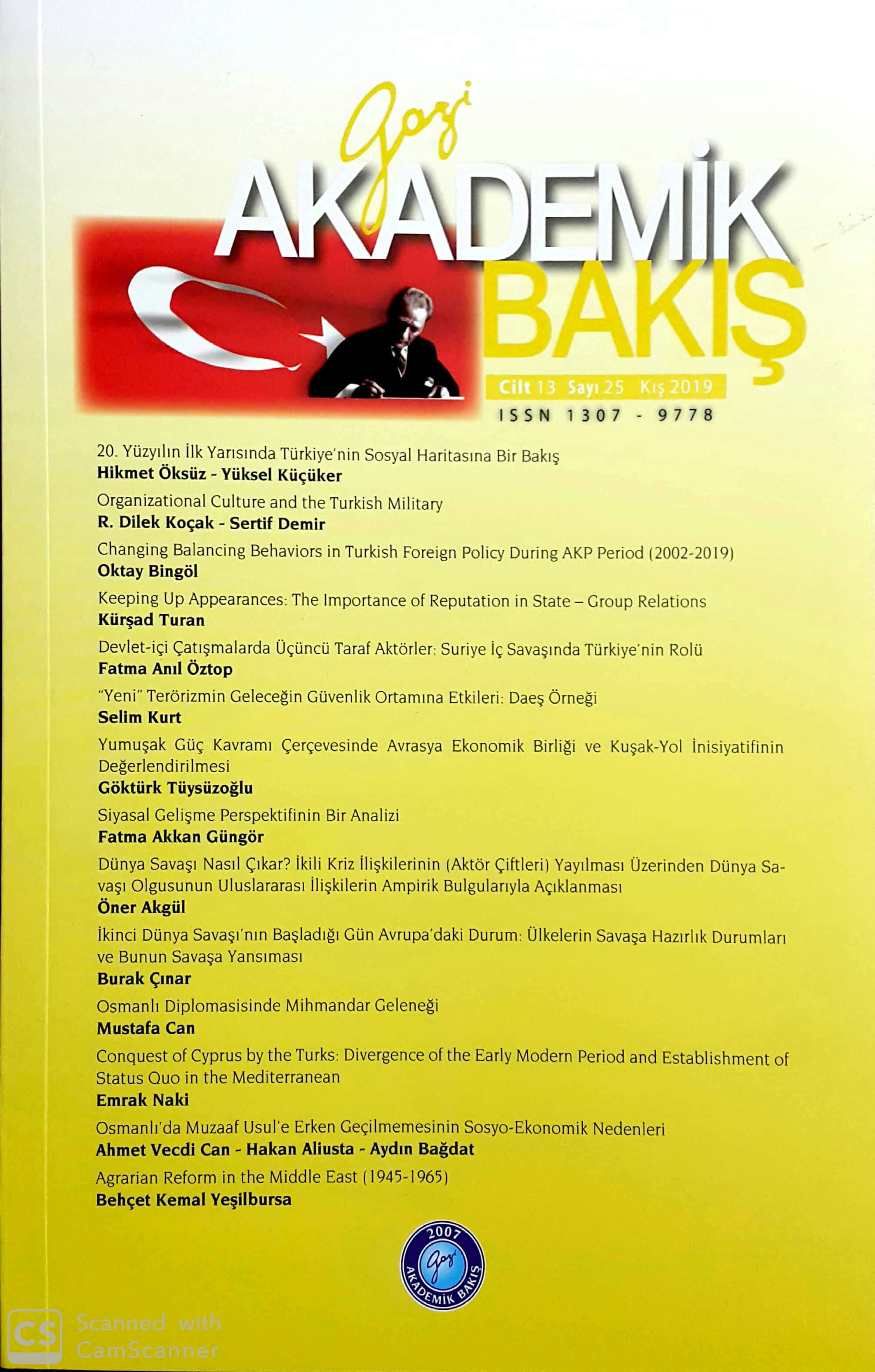 Changing Balancing Behaviors in Turkish Foreign Policy during AKP Period (2002-2019)