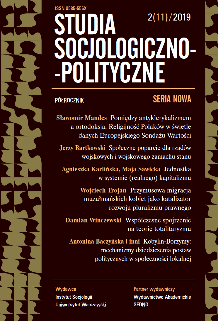 Between anti-clericalism and orthodoxy. Religiosity of Poles as reflected in the European Values Study Cover Image