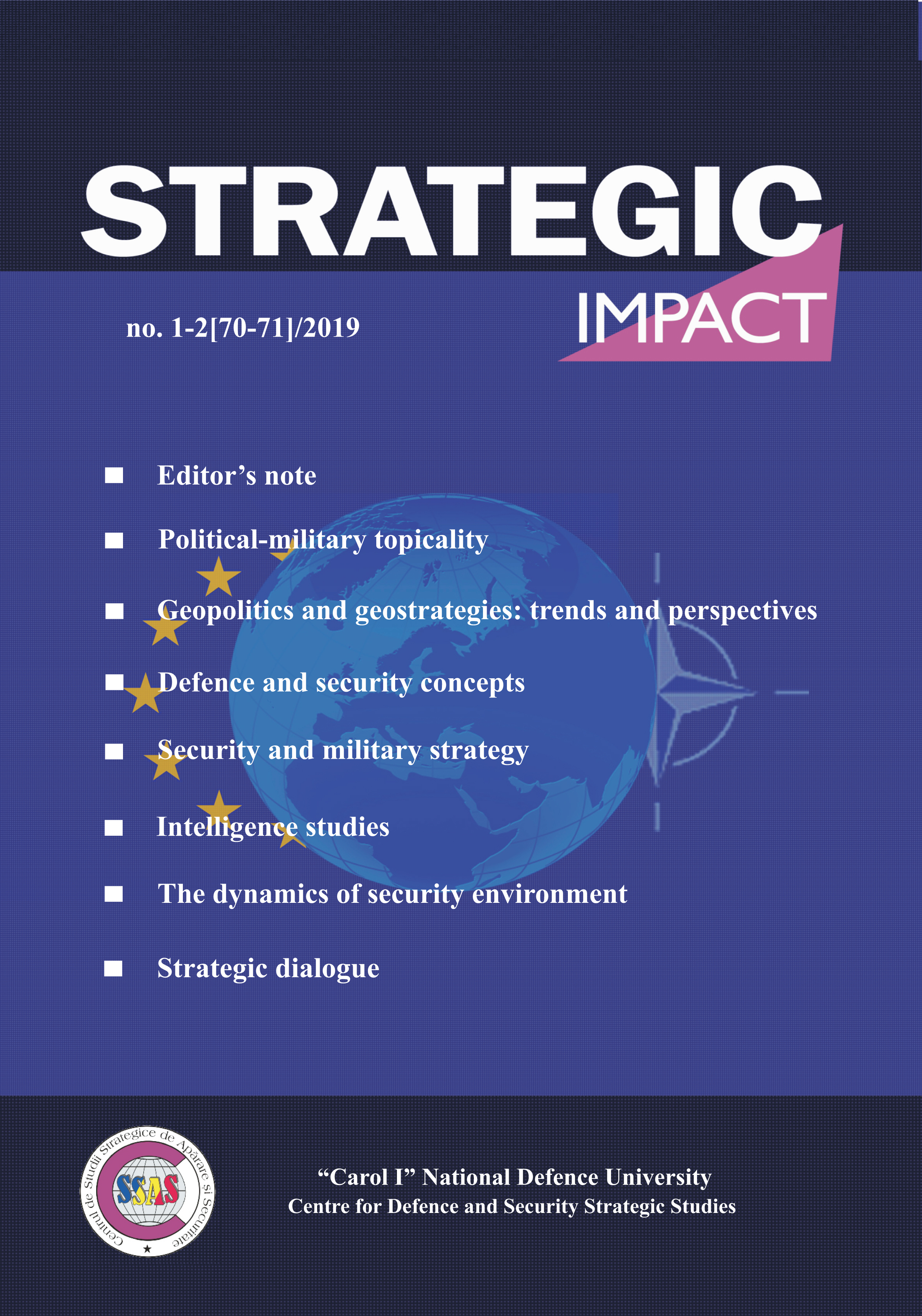 ACTIVITIES OF THE CENTRE FOR DEFENCE AND SECURITY STRATEGIC STUDIES Cover Image