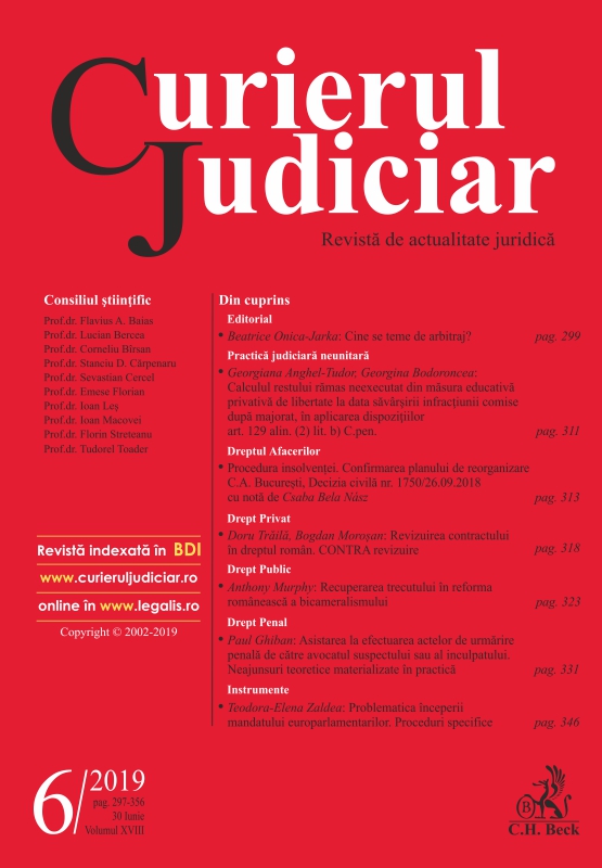 Non-unitary judicial practice. Calculation of the remainder of the the educational measure deprived of liberty not served at the time of the commission of the new crime committed after age of maturity, in application of the Penal Code provisions Cover Image