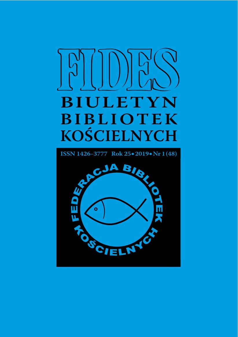 Address by the Metropolitan Archbishop of Katowice to the Participants of the 24th Plenary Assembly of the Federation of the Church Libraries „Fides” (Katowice, September 6, 2018) Cover Image