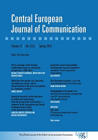 Empirical research on the functions of audiovisual advertising from the perspective of recipients — students of the Journalism and Social Communication Faculty at the University of Łódź Cover Image