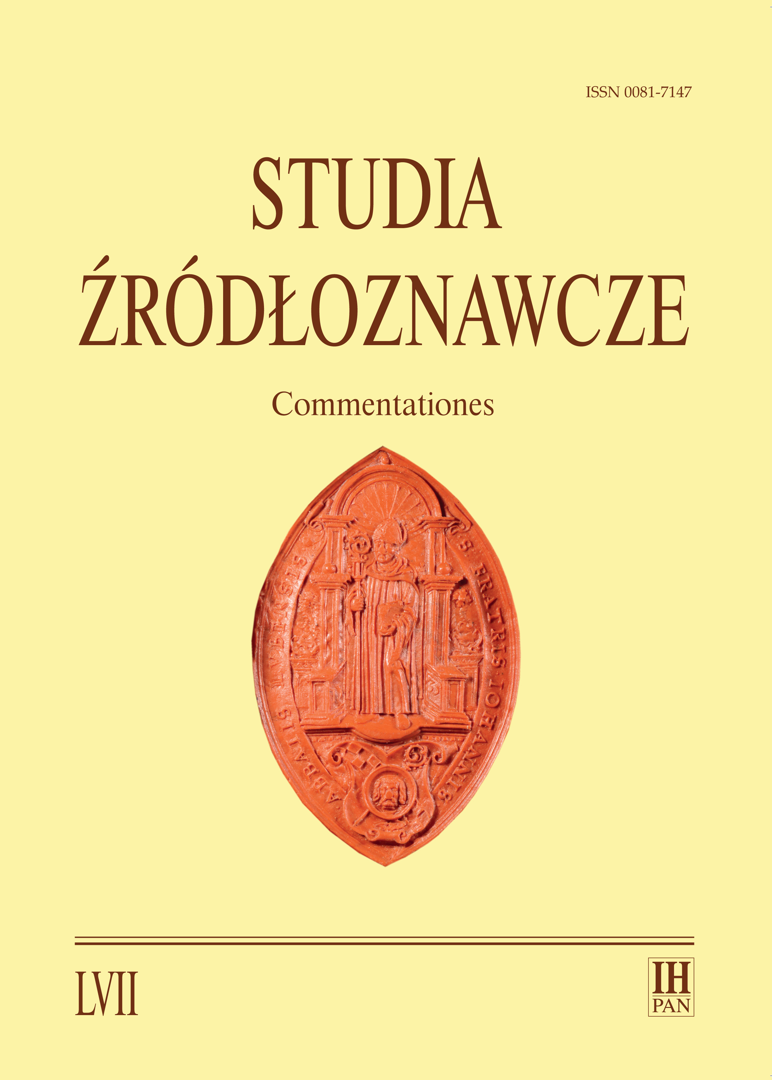 Nos fratres conventus sancti Adalberti. The documents issued by the Wrocław Convent of Dominicans in 1390–1424 Cover Image