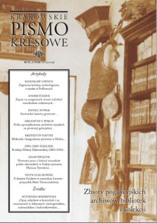 “A Description of Antique Objects in Churches and Cemeteries in the Deaneries of Zwinogród, Radomyśl, and Biała Cerkiew” in the Collection of Alexander Czołowski in the National Library Cover Image