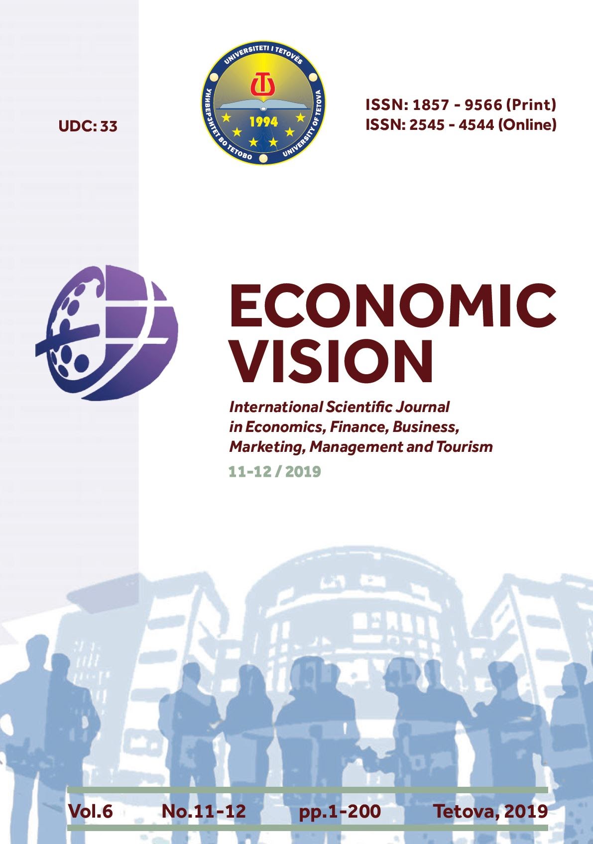 INVESTMENTS AND THEIR EFFICIENCY AS A PRECONDITION FOR SUSTAINABLE DEVELOPMENT IN MACEDONIAN’S ECONOMY Cover Image
