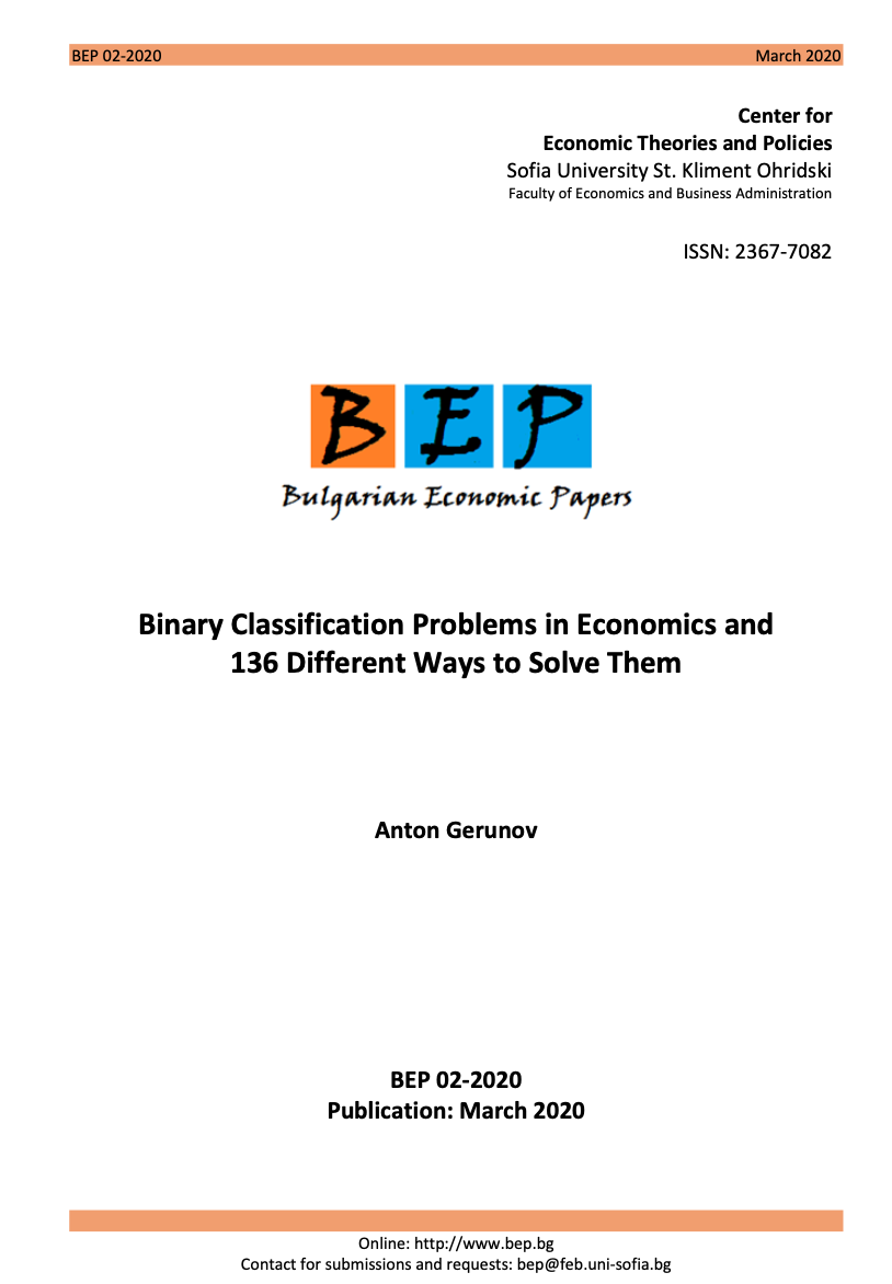 Binary Classification Problems in Economics and 136 Different Ways to Solve Them Cover Image