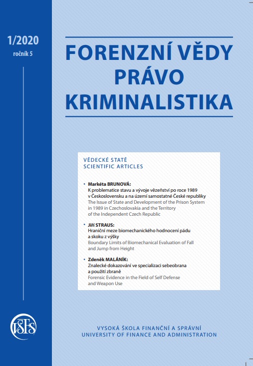 The Issue of State and Development of the Prison System in 1989 in Czechoslovakia and the Territory of the Independent Czech Republic Cover Image