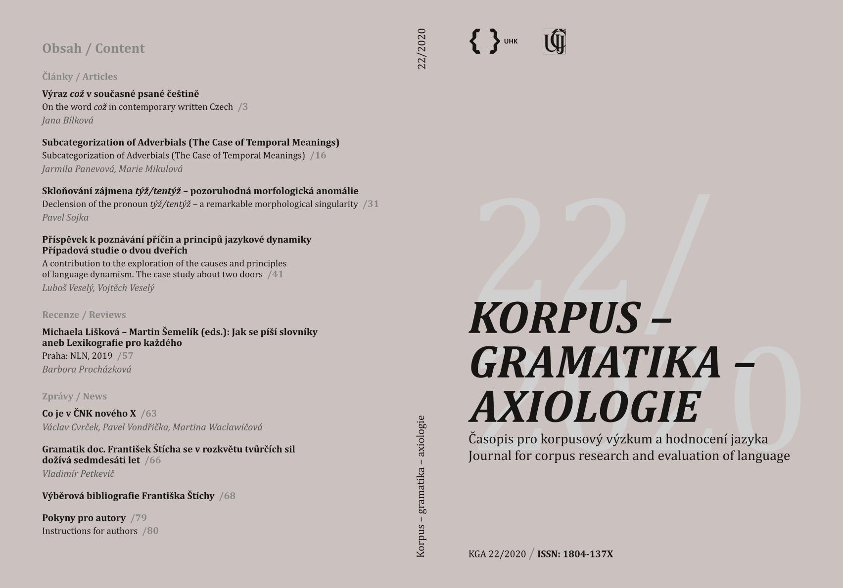 On the word což in contemporary written Czech Cover Image