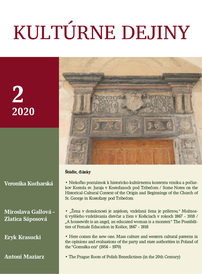 Some Notes on the Historical-Cultural Context of the Origin and Beginnings of the Church of St. George in Kostoľany pod Tribečom Cover Image