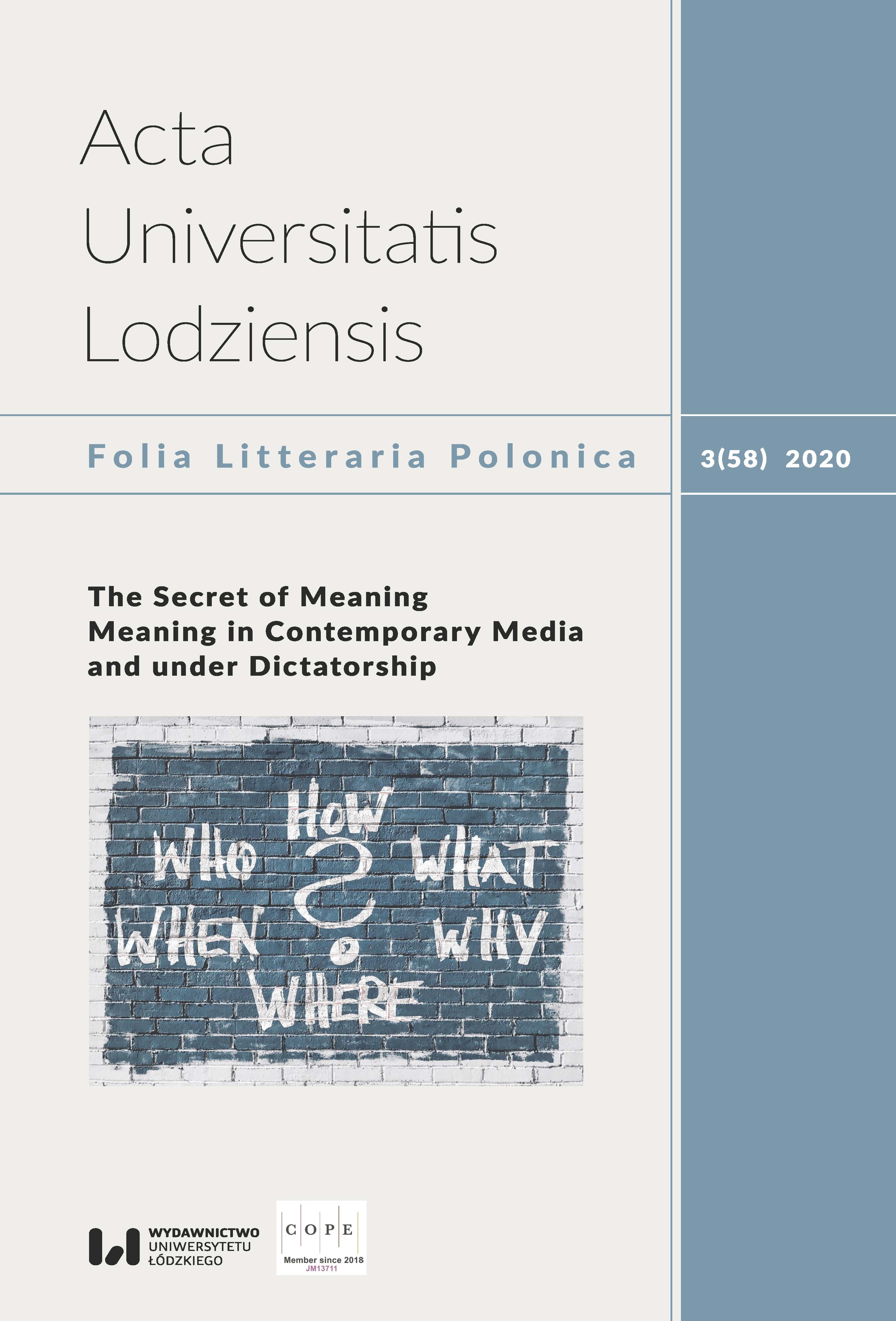 Contemporary communication and ratiomorphization of meaning Cover Image