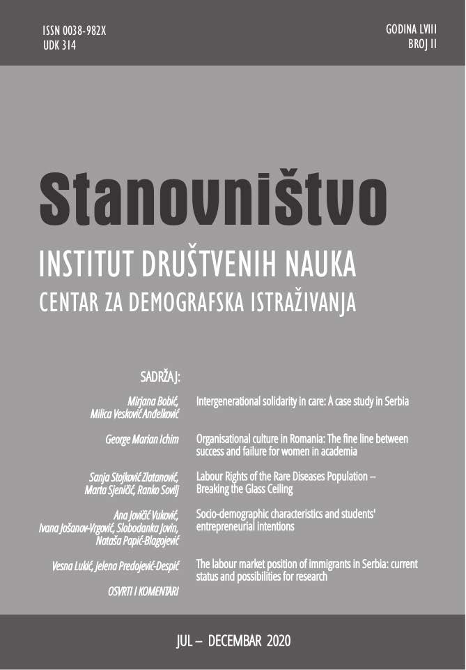 The labour market position of immigrants in Serbia: current status and possibilities for research Cover Image