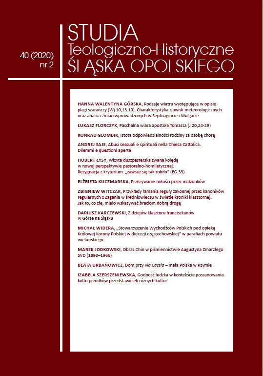 The “Association of Polish Emigrants under the Care of the Queen of the Polish Crown in the Diocese of Częstochowa” in the Wieluń District Parishes Cover Image