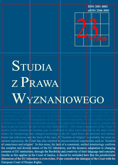 Equal rights of religious organizations as one of the main principles of State-Church relations in Poland and the guarantee the secular nature of the Third Republic of Poland Cover Image