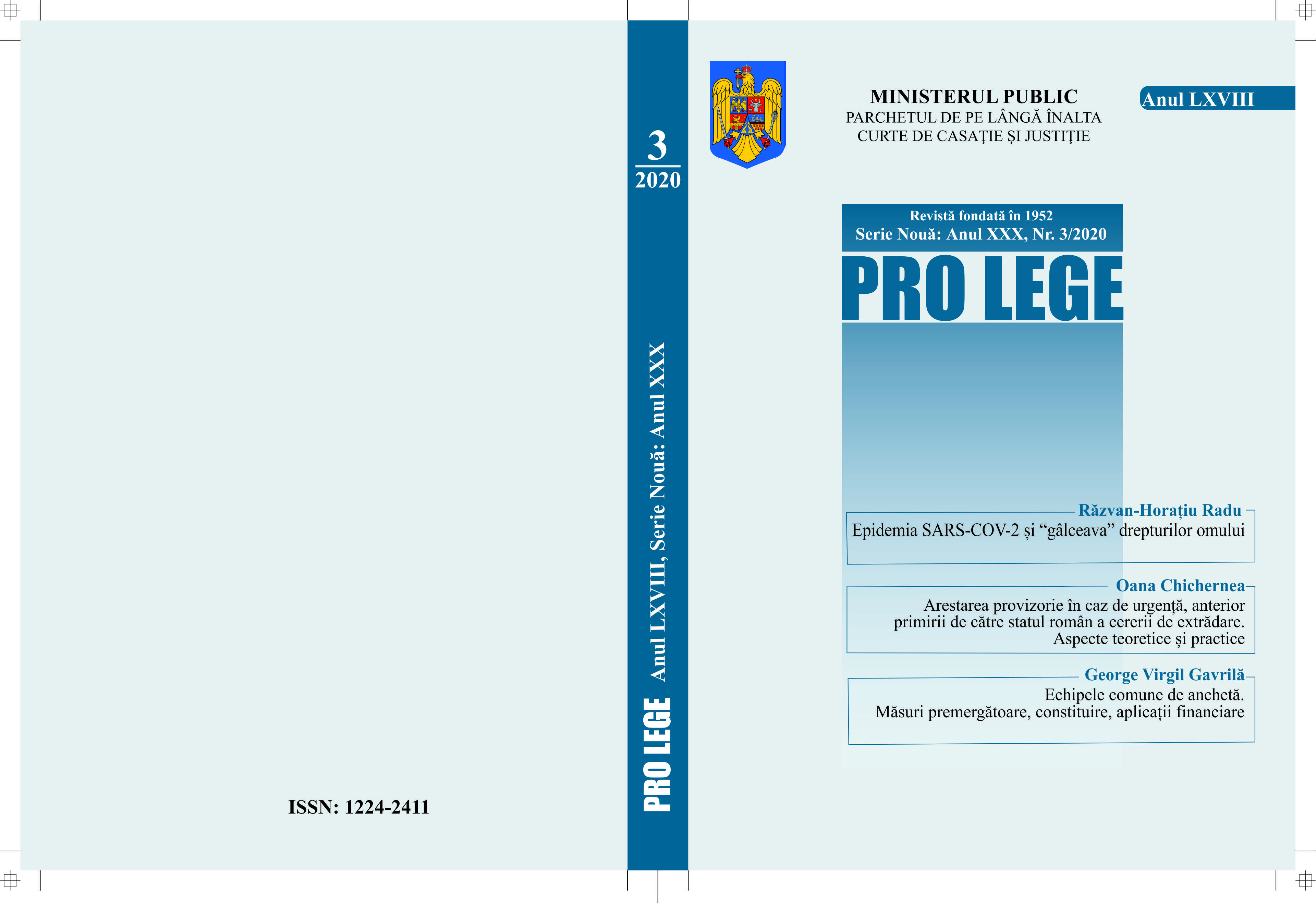 Decision of the Constitutional Court of Romania no. 50/2020 of February 4, 2020 regarding the exception of unconstitutionality of the provisions of art. 148 para. (3) and (10) of the Code of Criminal Procedure Cover Image