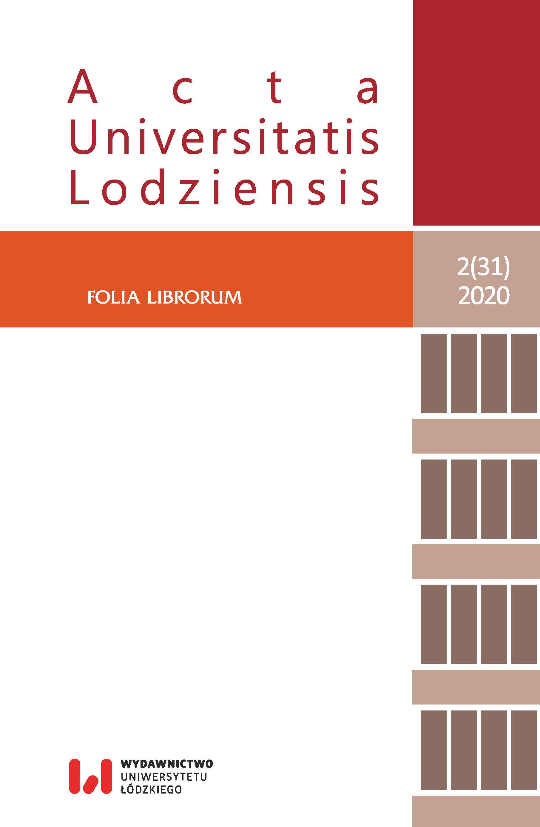 Lodz University Library in the professional and scientific work of Professor Hanna Tadeusiewicz Cover Image