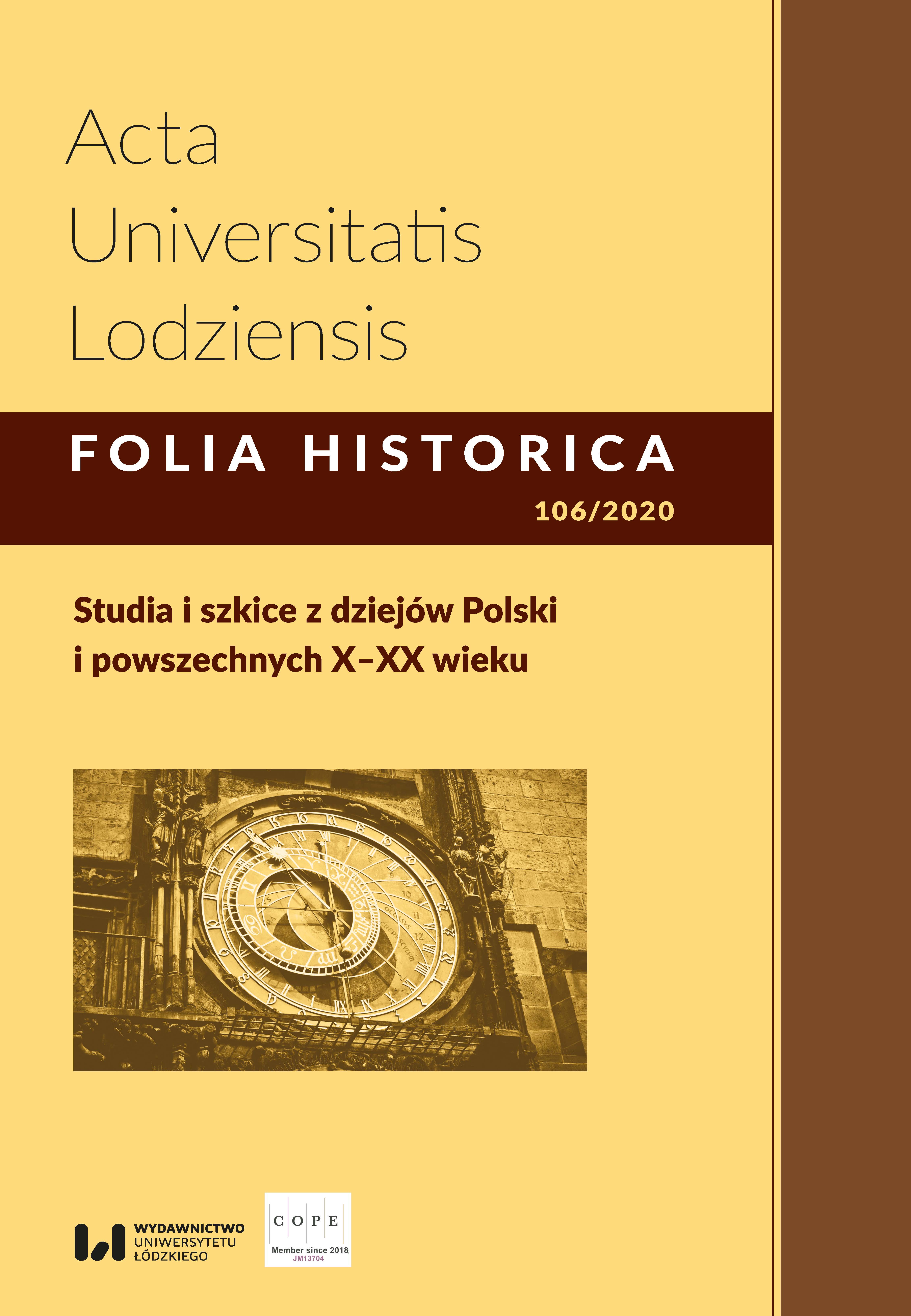 History and spatial development of Jewish settlement (17th–19th century) in Piotrków Trybunalski based on selected source materials Cover Image