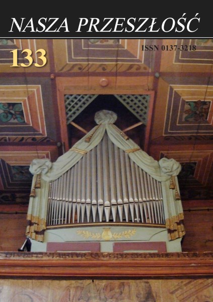 The subject of the article is the history of the organ in the church of St. Adalbert and Our Lady of Sorrows in Modlnica. The article is based on the results of archival queries, with the largest number of sources coming from the parish archive. The Cover Image
