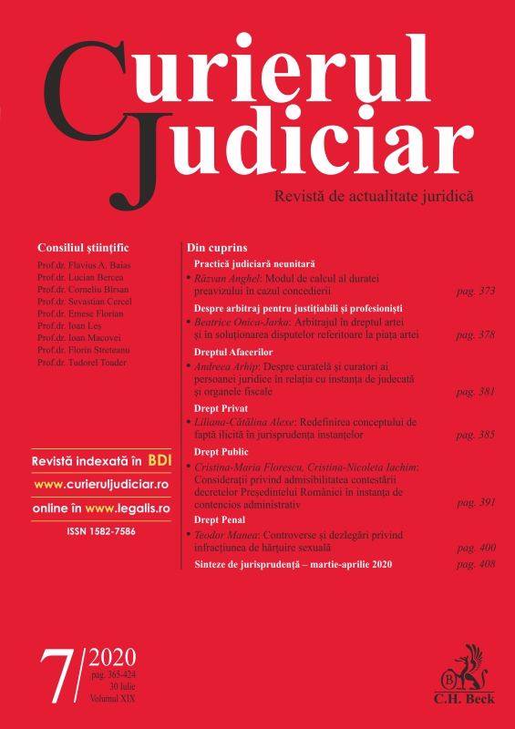 On curatorship and curators of the legal person in relation to the court and the tax authorities Cover Image