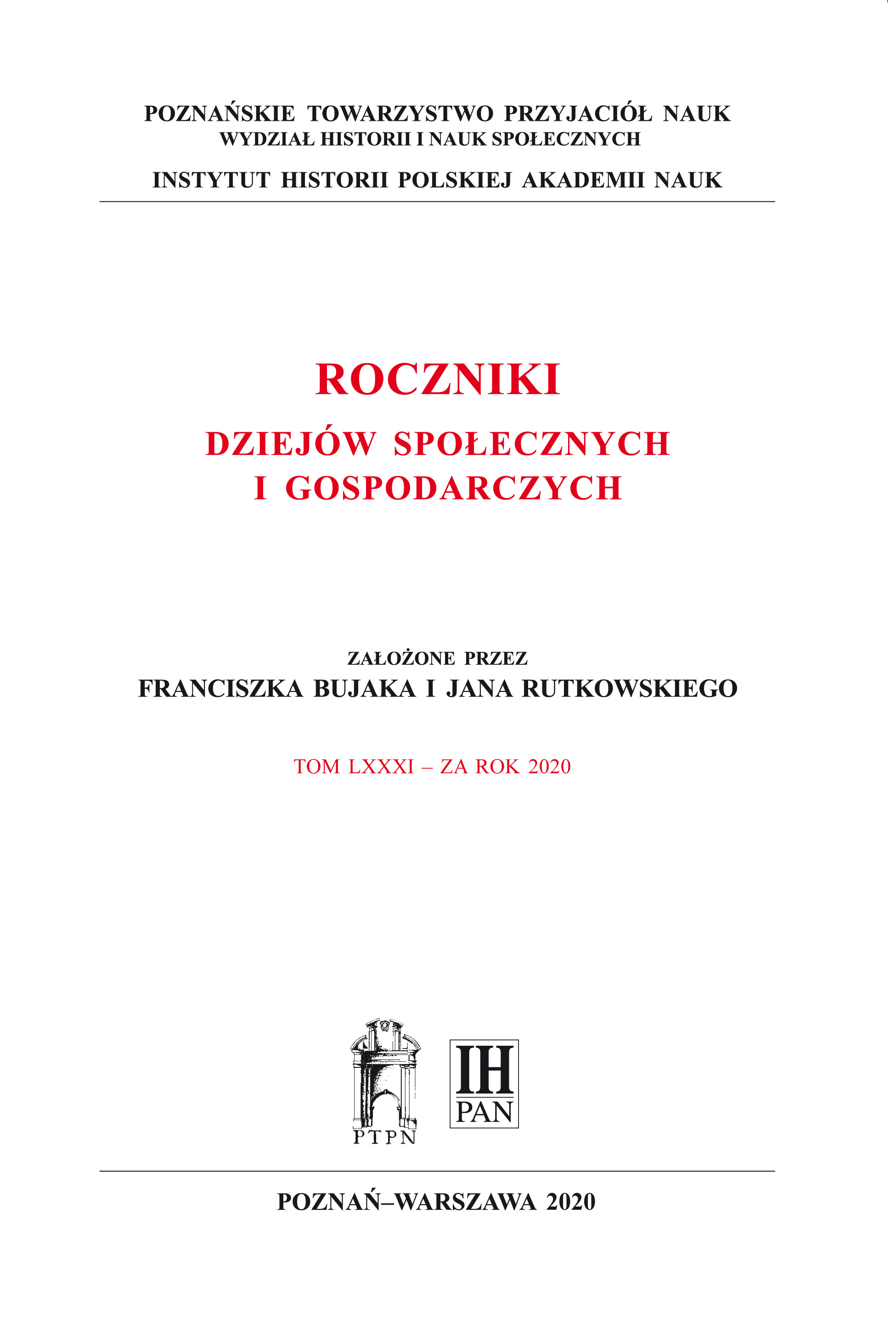 Benefits for the Prussian army by the inhabitants of the Grand Duchy of Poznań between 1815–1844. State of research and research perspectives Cover Image
