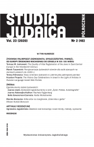 Żydowskie egodokumenty w serii „Żydzi. Polska. Autobiografia” Cover Image