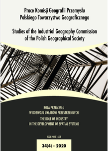 The impact of relocation processes of industrial entities on the dynamics of changes in the distribution of production activities in Wrocław (Poland) and the suburban area in the years 2008–2016 Cover Image