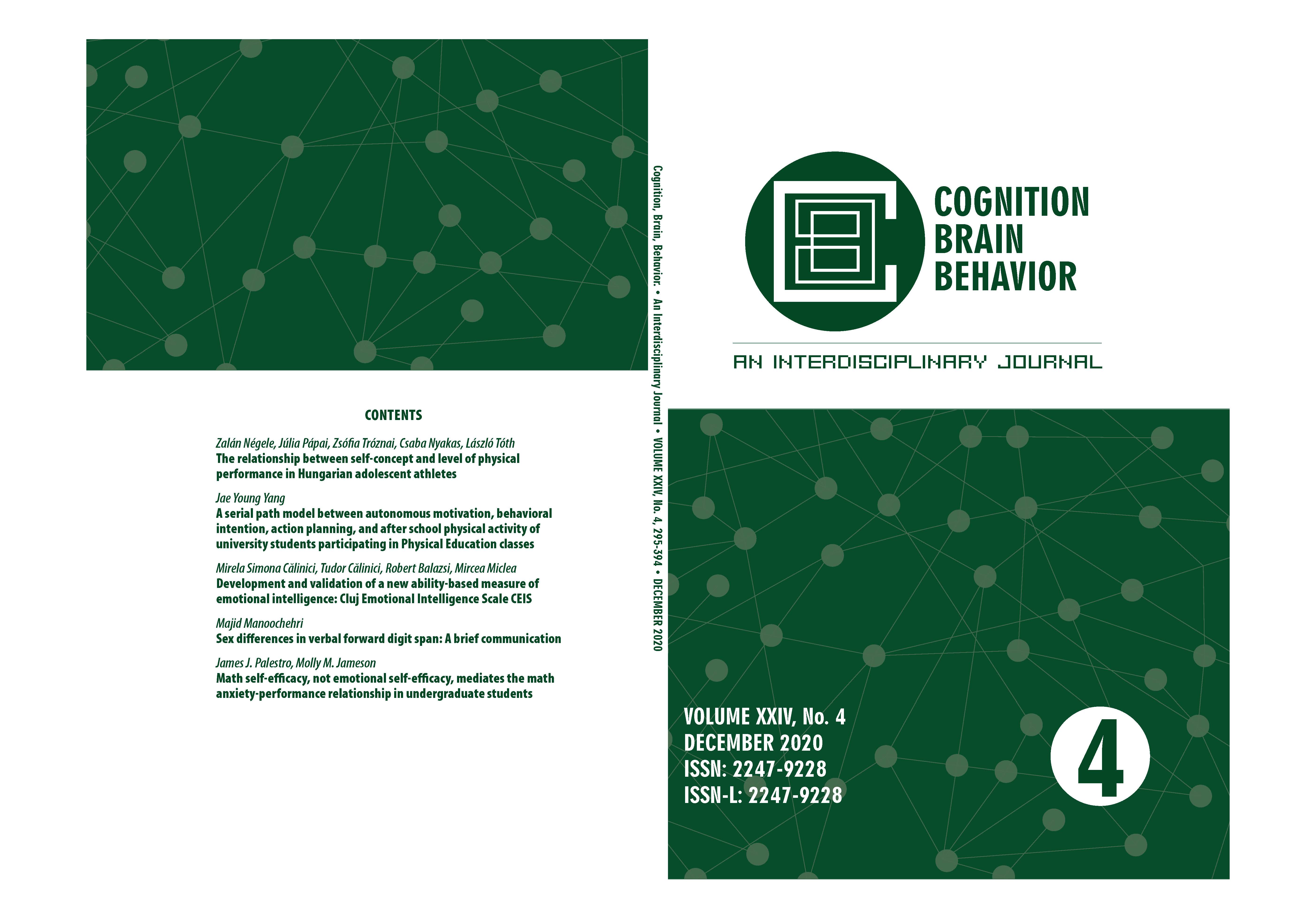 Development and validation of a new ability-based measure of emotional intelligence: Cluj Emotional Intelligence Scale CEIS Cover Image