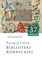 INCUNABULA FROM THE KÓRNIK LIBRARY – THE CURRENT STATE AND RESEARCH PERSPECTIVES Cover Image