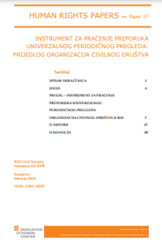 Instrument za praćenje preporuka Univerzalnog periodičnog pregleda: prijedlog organizacija civilnog društva