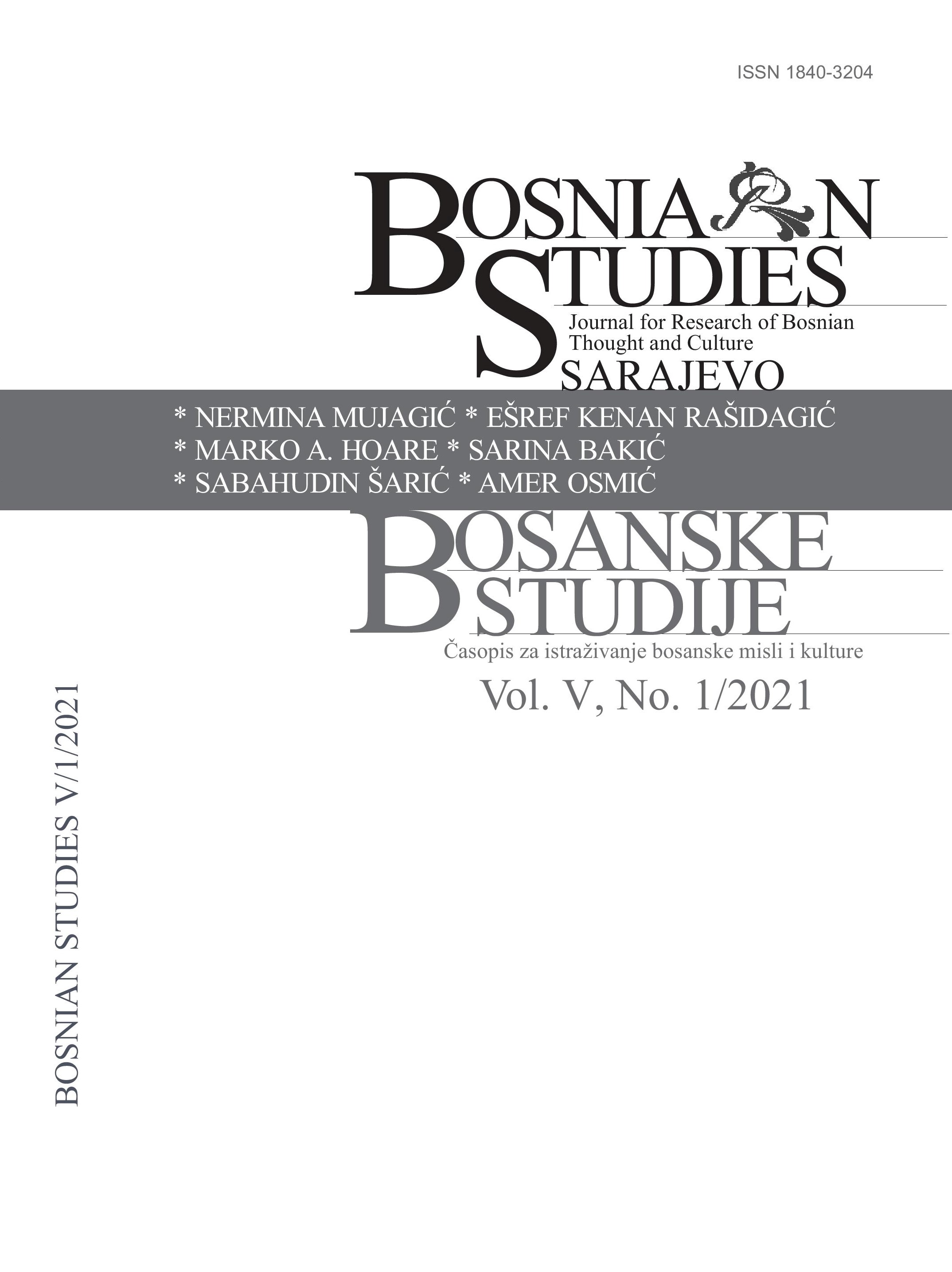 "Bosnianness Or Anti-Bosnianness, That Is the Question". A Discourse On Bosnianess by Senadin Lavić, Faculty of Political Sciences (2020) Cover Image