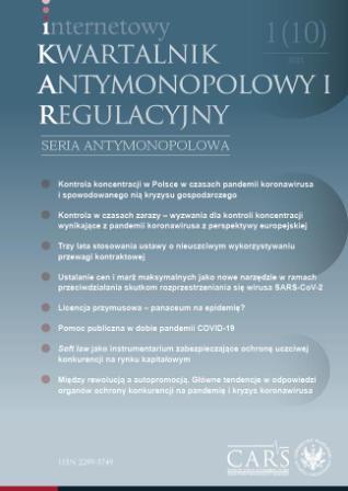 Merger control in Poland during the coronavirus pandemic and the resulting economic crisis – summary of the practice and de lege ferenda postulates Cover Image
