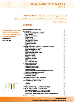 2019-2020 Alternative Report on the Application of Bosnia and Herzegovina for the European Union Membership: Political Criteria